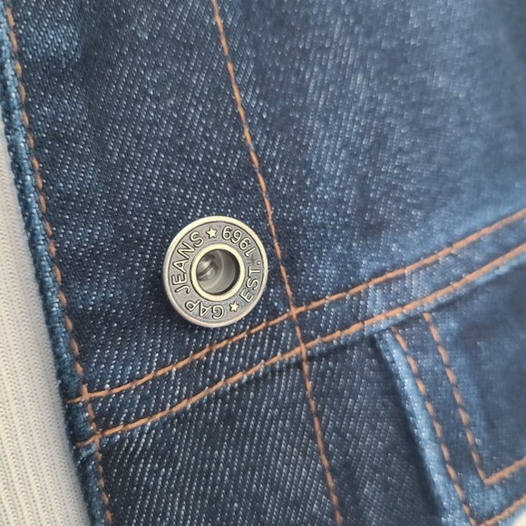 GAP Dark Blue Wash Denim Cropped Jean Jacket Authentic 2000's Y2K Size XS - Picture 8 of 16
